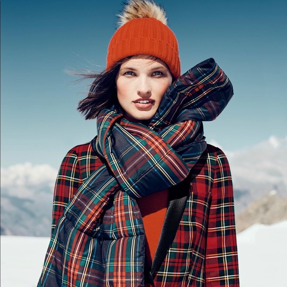 JCREW NWT Stewart Tartan Insulated Puff Scarf